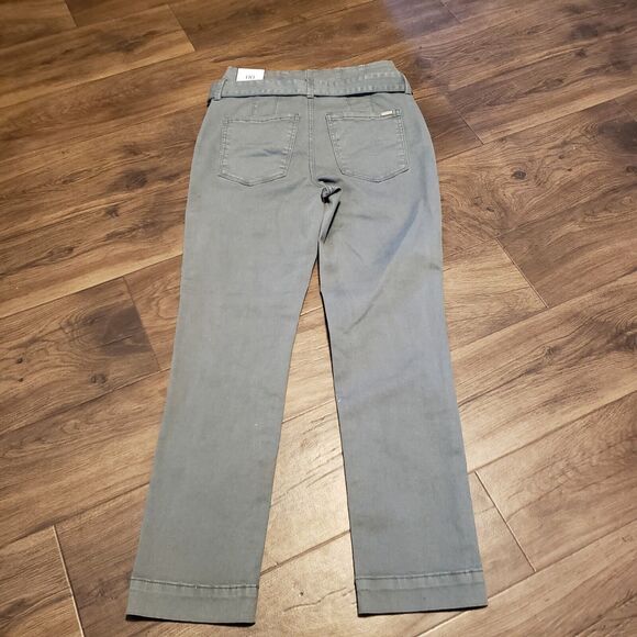 White House Black Market  Army Green NWT Pants  Slim Crop Sz 00R - Picture 4 of 9